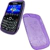 igadgitz Kristall Gel TPU (thermoplastisches Polyurethane) dauerhafte Schutzh�lle Etui Case H�lle Tasche in Lila mit Schmetterling-Design f�r BlackBerry Curve 8520 Gemini + Display Schutzfolie