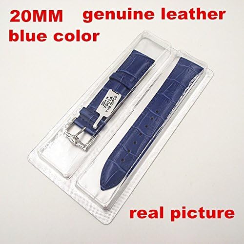 1PCS High quality 20MM genuine cow leather Watch band man woman watch strap blue color