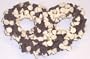 Scott's Cakes 1 lb. Dark Chocolate Covered Pretzels with Chocolate Chips & White Chocolate Chips in a Small Holly Tin