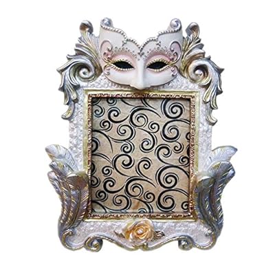 Venice Mask Photo Frame Designs Linear Classic Gift Format Frames Resin Vintage Picture Frame Art Work and Crafts Antique Look for Home Decor Couples