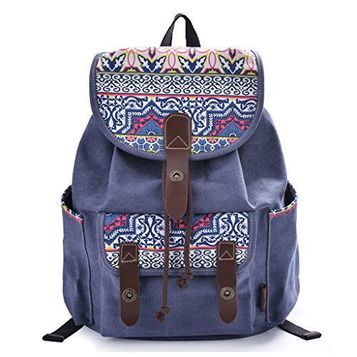 Douguyan women floral print casual canvas backpack rucksack class…