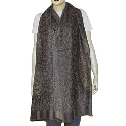 Scarves Pashmina Pure Cashmere Paisley Motifs Winter Accessories India Clothing 80 x 28 inches (pstl050j)