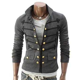 Doublju Mens Button Pointed Zipper Jacket (GXAK08) Doublju Mens Button Pointed Zipper Jacket (GXAK08)