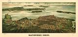 GIANT Wall Sticker of: Panoramic map of historic Sandusky, Ohio. Gugler Litho. Co.