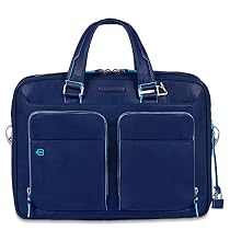 Piquadro Portfolio Computer Briefcase with iPad Compartment, Brilliant Blue, One Size
