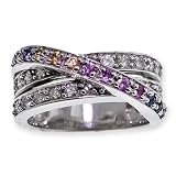 Gold-Exotic: 14K Multi-Sapphire and Diamond Ring