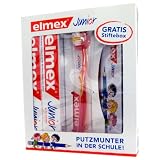 Produkt-Bild: ELMEX Junior Zahnpflege / Mundpflege Geschenkset - 2x elmex Junior Zahnpasta a' 75ml + elmex Junior Zahnb&uuml;rste + elmex Junior Stiftebox