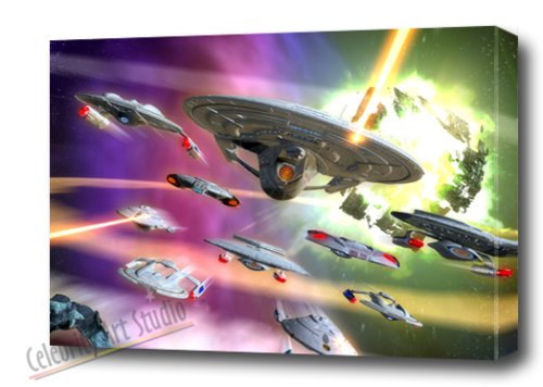 STAR TREK ARMANDA STARSHIP BEAUTIFUL ART GALLERY WRAP STYLE 28X20