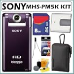 Sony MHS-PM5/V bloggie Mobile 5MP HD Snap Video Camera (Violet) with 4x Digital Zoom + 8GB Deluxe Accessory Kit $209.95
