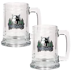 Minnesota Timberwolves NBA 2pc 15oz Glass Tankard Set - Primary Logo by Great American Products