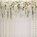 Bridal Shower Square Wedding Floral Wall Backdrop White and Green Wisteria Rose Flowers Dessert Table Decoration Newborn Background for Photography XT-6749