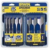 Irwin Industrial Tools 341008 Speebor Blue Groove Pro Spade Bit Set with Case, 8-Piece (Tools & Home Improvement)