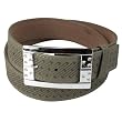 Dark Gray Diagonal Design Wide Belt w. Rhinestone Studded Rectangle Buckle