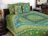 5P INDIAN BEDDING BEDSPREAD COVERLET BED COVER QUEEN