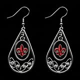 Louisiana-Lafayette Ragin Cajuns Ladies Tear Drop Crystal Dangle Earrings