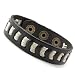 Trendy Men's Black Leather Cosmopolitan Indian Bracelet Cuff