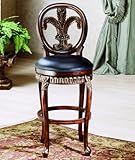 Fleur De Lis 31" Triple Leaf Swivel Bar Stool 62970