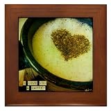 I Love You a Latte :: Coffee Art :: Framed Fine Art Ceramic Tile by Kristen Stein