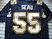 Junior Seau autographed San Diego Chargers authentic throwback Reebok jersey