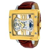 Adee Kaye #AK6019-MG Mens Esqueleto Mechanical AM PM Indicator Leather Strap Watch by Adee Kaye
