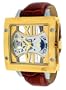 Adee Kaye #AK6019-MG Men's Esqueleto Mechanical AM/PM Indicator Leather Strap Watch