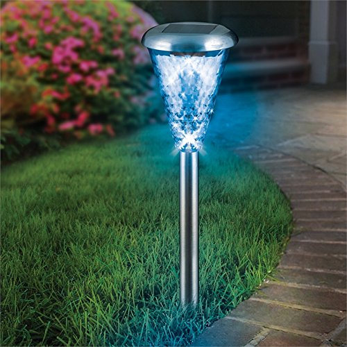 PROMOTION 8Pack Glass Lens Stainless Steel Solar Lights Outdoor Sogrand Solar Pathway Lights Solar Landscape Lighting Solar Path Lights Solar Garden Lights