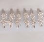 Set of Six Simulated Ivory Pearls Crystals on Silver Plated Hair Clips on Barrettes for Children Teens and Women