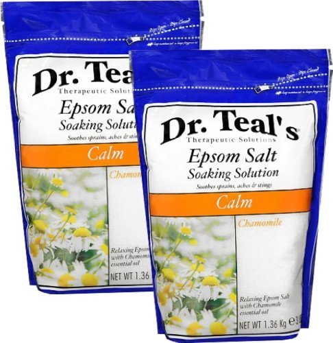 Dr. Teal's Epsom Salt Soaking Solution, Chamomile, pack of 2 48once (3 pound)
