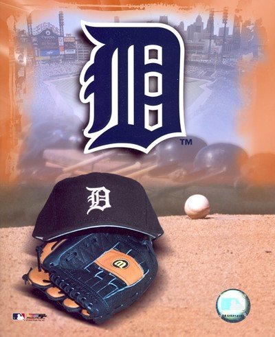 Detroit Tigers - '05 Logo / Cap and Glove Art Poster PRINT Unknown 8x10