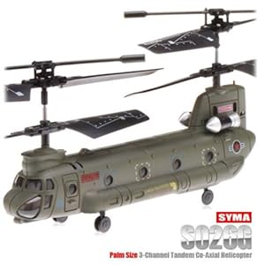 Syma S026G 3 Channels Infrared Control Indoor Outdoor Mini Boeing CH-47 Chinook Helicopter with Gyro By Lujex