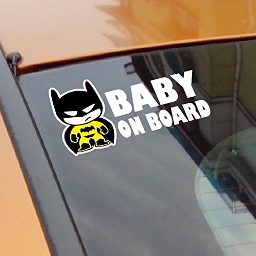 Playcos Baby Batman BABY ON BOARD Vinyl Car Decal Sticker / reflective tape stickers Silver white 20*11cm