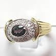 14K Two-Tone Gold Genuine Alexandrite and Diamond Ring