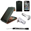 Protective Durable Stylish Synthetic Leather Case for Apple iPod Touch 4G 4th Generation (Fits perfect with all iPod Touch 4 Models) + Includes a High Quality and Durable Anti Glare Screen Protector + Includes a USB Home and Car Charger Kit, with Power Indicator and over charge protection