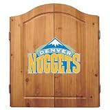 Imperial Denver Nuggets Licensed Solid Pine Cabinet and Bristle Dartboard Set