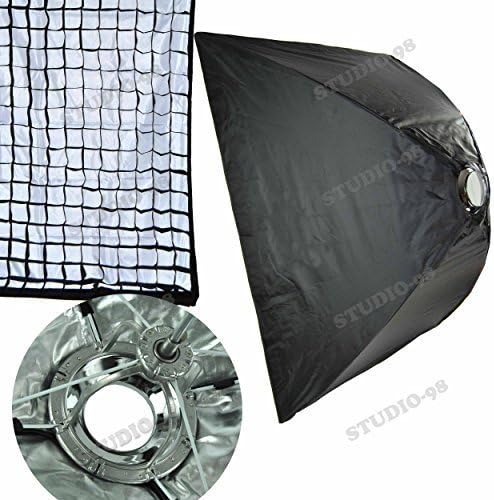 39 X 39 Inch Foldable Umbrella Like Collapsible Square Softbox (100 X 100 Cm) + 40 Degree Grid + Ring for Bowens Esprit Gemini Flash Light
