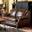 Classic Tri Tone Leather Loveseat