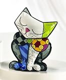 Limited Edition Romero Britto Cat Figurine Happy Cat