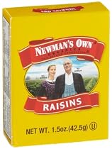 Newman's Own Organics California Raisins, 1.5-Ounce Boxes (Pack of 72)