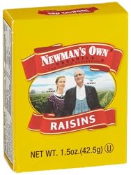 Newman's Own Organics California Raisins, 1.5-Ounce Boxes (Pack of 72)