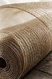 21" Burlap Poly Mesh Roll Woven Natural Jute Fiber Bow Tie Making Wreaths 10 Yards