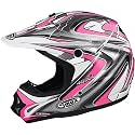 GMAX GM46Y-1 Core Youth Girls Motocross Motorcycle Helmet - Color: White/Pink/Silver/Black, Size: Youth Small