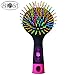 Detangling Brush with Mirror- No Tangle & Pain- Anti Static Soft Bristle- Massaging & Straightening Detangler- Rubberized Grip- Cool/ Cute Colors- Wet & Dry Detangle Comb- For All Hair Types