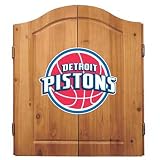 Imperial Detroit Pistons Licensed Solid Pine Cabinet and Bristle Dartboard Set