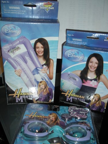 Buy Disney Hannah Montana Fashion Diva Swim Goggles, Swim Raft and Beach Ball Set by Big Time Toys