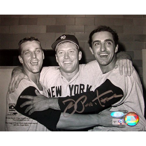 Steiner Sports MLB New York Yankees Joe Pepitone Hugging Mantle/Maris Black And White 16-by-20-inch Signed Photograph