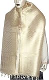 Cream Silk Scarves Women Cloths India Style 22 x 72