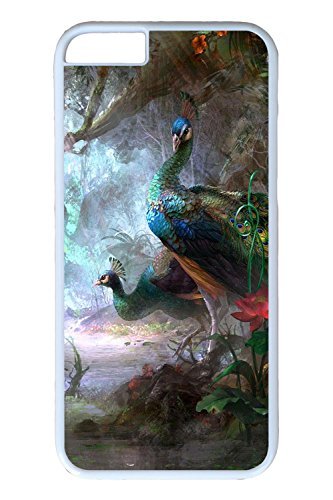 iPhone 6 plus Case, iPhone 6 plus Cases - Special Edition White Case Bumper for iPhone 6 plus Peacocks Anti-Scratch Hard Case Cover for iPhone 6 plus 5.5 Inches