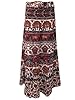 Womens Maxi Skirt Cotton Elephants Printed Wrap Around Skirt Casual Dress