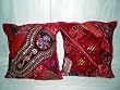 Home Decor- 2 Carmine Home Decor Moti Work Pillow Covers Cases India 16x16 Free Shipping
