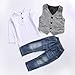 Kids Boys Clothing Sets Shirt and Vest Jeans Clothes Suit for 2 to 5 Age Little Boy